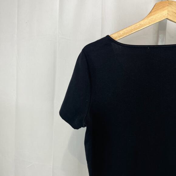 J. JILL Short Sleeve Compassion Tee Crew Neck Cotton Knit Black Size S - Picture 7 of 10